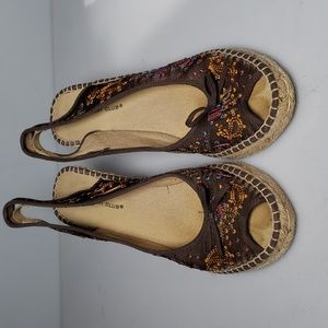 Montego Bay Club Embroidered Espadrilles, Size 7.5